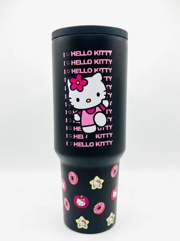 Termo Hello Kitty Negro "I Love Hello Kitty" 1.2L con Asa Movible