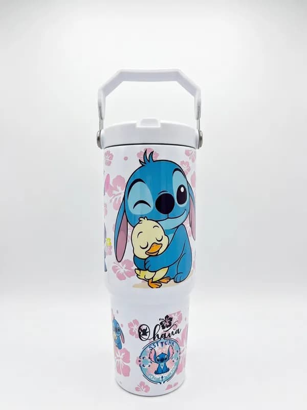 Termo Stitch & Pato "Ohana" 900ml con Asa