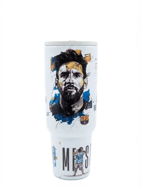 Termo Messi Retrato Barcelona 1.2L con Asa